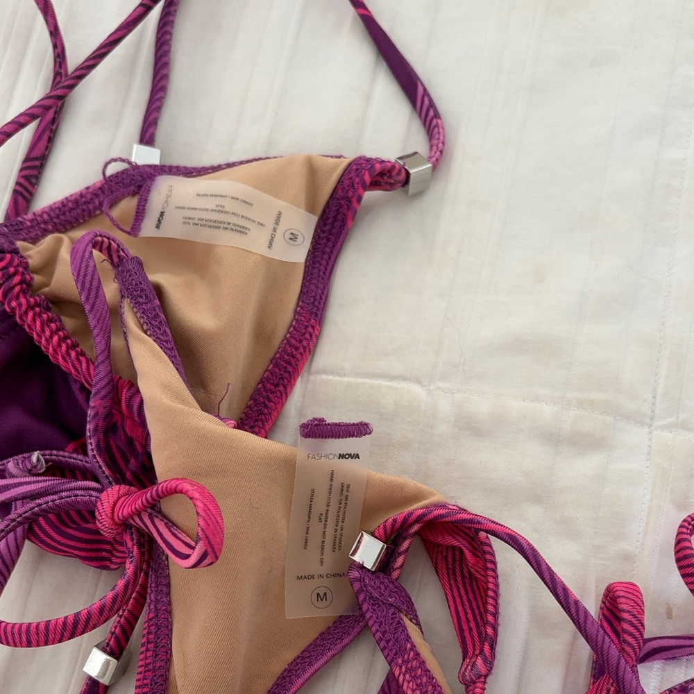fashion nova ipanema Vibrant Pink and Purple Bikini Set medium - Picture 2 of 5